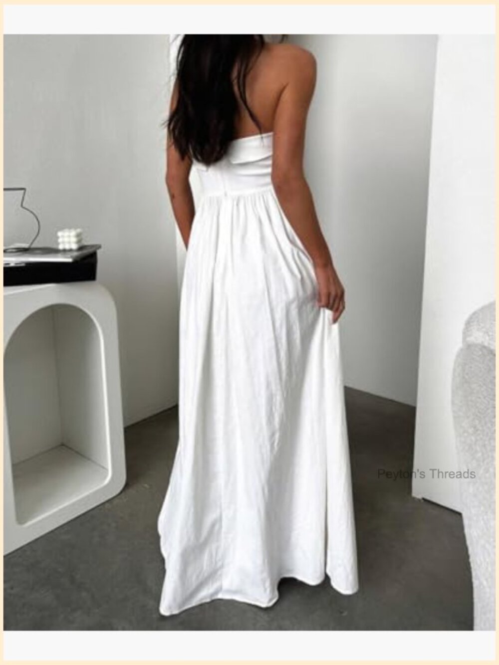 Strapless Maxi Tube Dress Pleated Flowy Wedding Guest Party - Picture 4 of 7